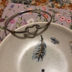 Silver and gold bangle bracelet